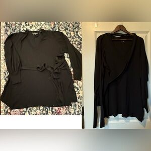 torrid flattering Black Tunic-length Sweater with attached belt 18-20